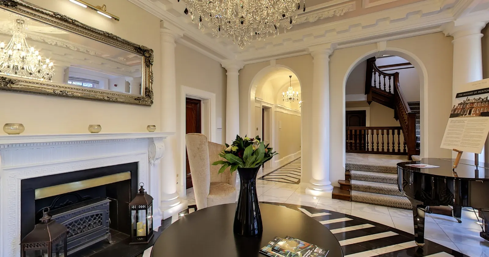 The foyer of Hunton Park Hotel - a view from our 360° virtual tour