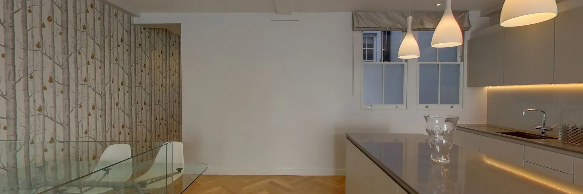 The kitchen and dining area of a London mews house - from our sample property tour